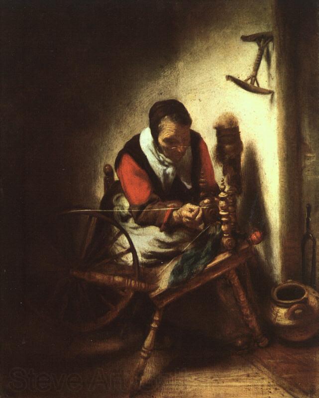 Nicolas Maes A Woman Spinning Spain oil painting art